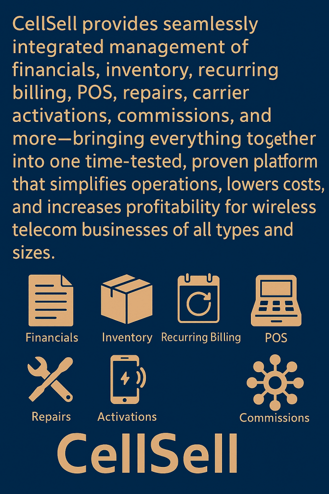 CellSell® - Retail ERP Platform for Cell Phone Stores
